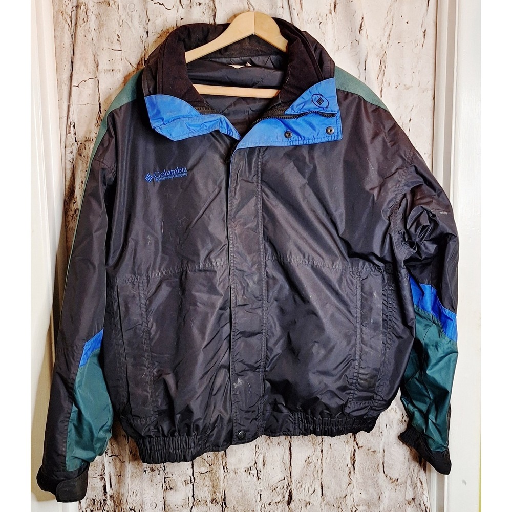 Vintage 90s Mens Large Columbia Very Warm Winter Ski Jacket Coat removable liner